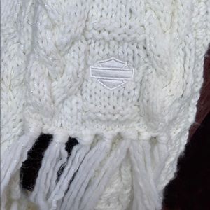 Harley Davidson white w glitter scarf EUC